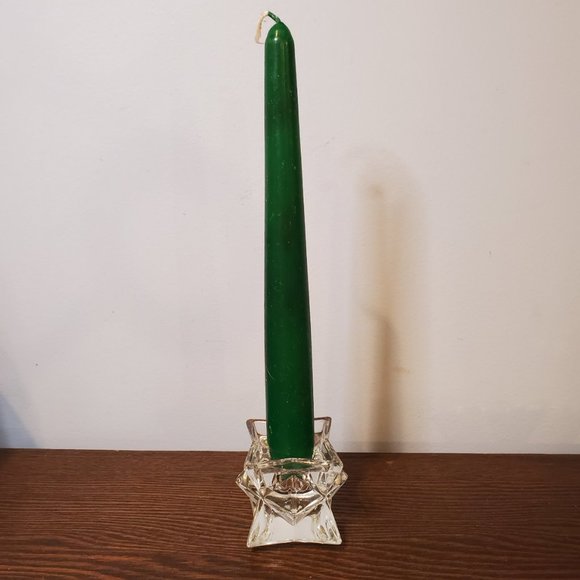 Michael C Fina 5th Avenue Taper Candle Holders Pair 24% Lead Crystal Set Lot 2" - Picture 9 of 9